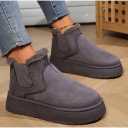 2024 tél női rövid plüss meleg hócsizma alkalmi cipők új velúr szőrme Chelsea bokacsizma lapos női cipők Botas