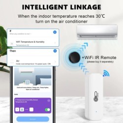 A Tuya Smart WiFi Zigbee hőmérséklet- és páratartalom-érzékelő beltéri hőmérő, nedvességmérő felügyelete működik az Alexa Google