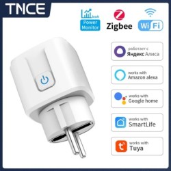 Tuya WIFI intelligens aljzat EU 16A/20A Wifi/Zigbee intelligens csatlakozó tápellátás figyeléssel Smart Home Voice Control támog