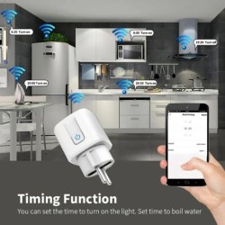 Tuya WIFI intelligens aljzat EU 16A/20A Wifi/Zigbee intelligens csatlakozó tápellátás figyeléssel Smart Home Voice Control támog