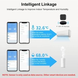 Tuya WiFi hőmérséklet és páratartalom intelligens otthoni hőmérő, nedvességmérő APP távoli riasztás Munkavégzés az Alexa Google 