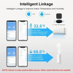 Tuya WiFi intelligens hőmérséklet- és páratartalom-érzékelő elemmel működő ZigBee intelligens otthoni biztonság Munka az Alexa G