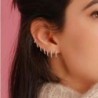 1 pár rozsdamentes acél minimális karikás fülbevaló kristály cirkónia kis Huggie vékony porcos fülbevaló Helix Tragus piercing é