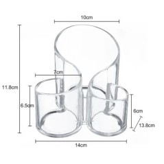 3 lyuk átlátszó kozmetikai smink akril sminkecset eszköz tároló doboz tok sminkecset tartó asztal rendező smink eszköz