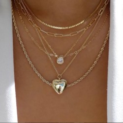 Vintage új arany színű többféle stílusú nyaklánc nőknek Boho Divatos többrétegű kristály medál nyaklánc készlet ékszer ajándékok