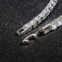 S925 Sterling ezüst karkötő cirkónia teniszlabda női divat, egyszerű eljegyzés, esküvői báj ékszer 4 mm 16-20 cm