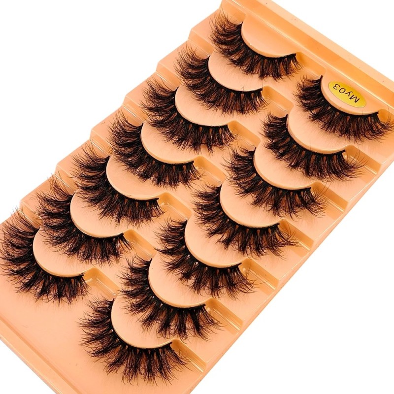 Mink Lashes Natural Look Műszempillák Wispy Cat Eye Lashes Bolyhos 3D Mink Lashes Natural Fake Lashes Strip Lashes Pack 7 pár