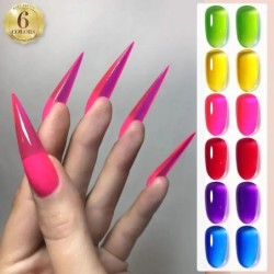 BORN PRETTY 7ml 6db Soda Ice Jelly zselé körömlakk szett Pompás színű teljes fedésű félig tartós lakk Soak Off UV gél