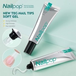 Nailpop Pro Soft Nail Tips zselés ragasztó 20g ragasztó műköröm hosszan tartó áztatás UV gél körömlakk manikűr termékek körmökre