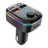 Autós Bluetooth 5.0 FM adó Kettős USB 3.1A PD Type-C gyorstöltő Színes környezeti fény autós tartozékok lejátszó készlet 2024