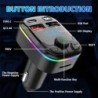 Autós Bluetooth 5.0 FM adó Kettős USB 3.1A PD Type-C gyorstöltő Színes környezeti fény autós tartozékok lejátszó készlet 2024