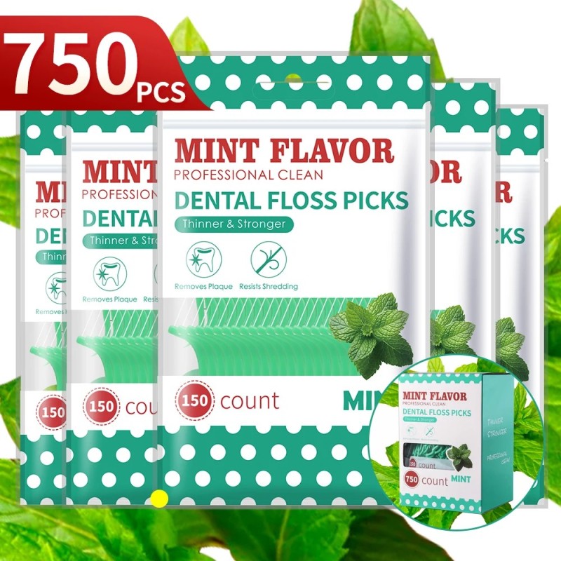 Mint Floss Stick ajándékkészlet – mélytisztító fogselyem, alkalmas szájápolásra, hordozható, eldobható egészségügyi fogselyem, u