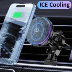 15 W jéghűtő mágneses vezeték nélküli autós töltő gyorstöltő állomás iPhone 15 14 13 Pro Max MacSafe autós telefontartó állványh