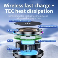 15 W jéghűtő mágneses vezeték nélküli autós töltő gyorstöltő állomás iPhone 15 14 13 Pro Max MacSafe autós telefontartó állványh