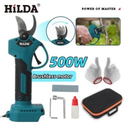 HILDA kefe nélküli elektromos metszőolló 500 W Akkus elektromos kerti olló Gyümölcsfavágó Makita 18V Akkumulátorhoz