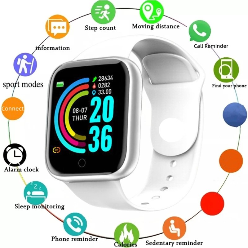 Okosóra 116Plus D13 Y68 Sport csuklópánt futó fitnesz monitor, pulzusmérő üzenet, emlékeztető férfi okosóra női óra Okosóra 116Plus D13 Y68 Sport csuklópánt futó fitnesz monitor, pulzusmérő üzenet, emlékeztető férfi okosóra női óra