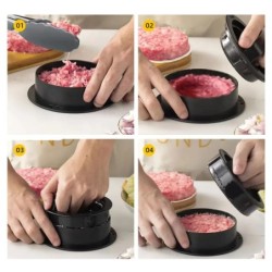 ABS Hamburger Prés Húsos Pite prés Töltött burgerforma Készítő sütőpapíros béléssel Pogácsás tészta Szerszámok Grill Konyhai Kie