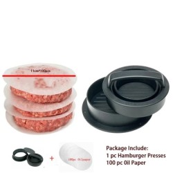 ABS Hamburger Prés Húsos Pite prés Töltött burgerforma Készítő sütőpapíros béléssel Pogácsás tészta Szerszámok Grill Konyhai Kie