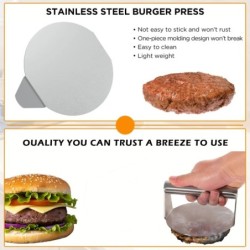 Rozsdamentes acél Smash Burger Press Hamburger Pogácsák Húsnyomó Kör alakú húsprésforma Deli Meats konyhai kiegészítőkhöz