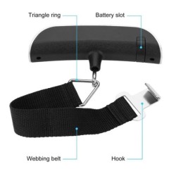 Hordozható mérleg digitális LCD kijelzővel 110lb/50kg elektronikus poggyászakasztó bőrönd utazómérleg poggyásztáska súlykiegyens