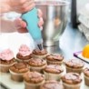Szilikon habzsákok és tippek készlet torta barkácsolás díszítő készlet rozsdamentes acél fúvókával újrafelhasználható szilikon t