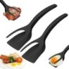 Új 2 az 1-ben markolatú lapos spatula fogó tojáslapát spatula nejlon tapadásmentes bevonat palacsinta hal francia pirítós omlett
