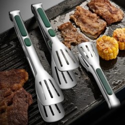 1 db csúszásmentes rozsdamentes acél fogó hússaláta kenyércsipesz barbecue grill büfé szorító főzőeszközök konyhai kiegészítők