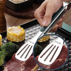 1 db csúszásmentes rozsdamentes acél fogó hússaláta kenyércsipesz barbecue grill büfé szorító főzőeszközök konyhai kiegészítők