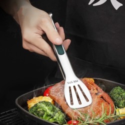 1 db csúszásmentes rozsdamentes acél fogó hússaláta kenyércsipesz barbecue grill büfé szorító főzőeszközök konyhai kiegészítők