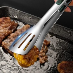 1 db csúszásmentes rozsdamentes acél fogó hússaláta kenyércsipesz barbecue grill büfé szorító főzőeszközök konyhai kiegészítők
