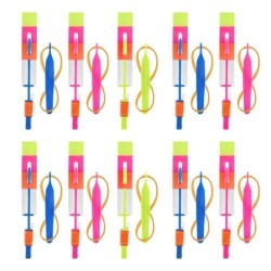 10 db kültéri ragyogó rakéta vaku LED fény éjszakai gyerekeknek világító slingshot játékok ragyogó slingshot rugalmas helikopter