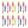 10 db kültéri ragyogó rakéta vaku LED fény éjszakai gyerekeknek világító slingshot játékok ragyogó slingshot rugalmas helikopter