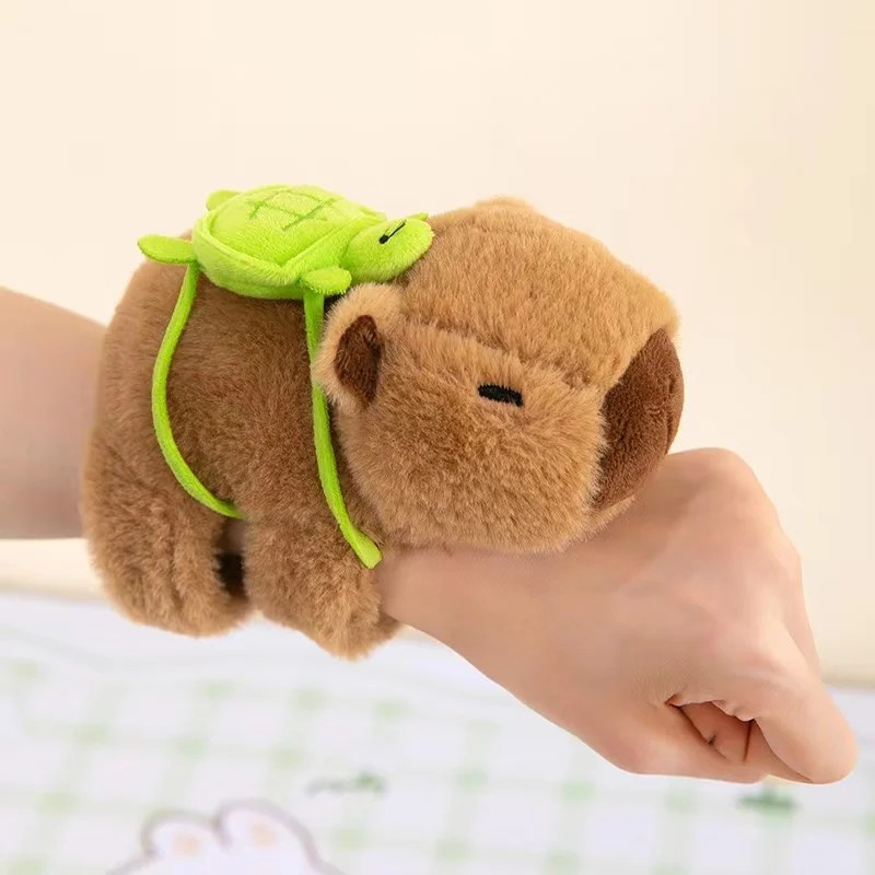 Kedves Capybara Animal Slap Snap Wrap csuklópánt karkötő plüss kitömött állat Kawaii Capybara kézi gyűrű karszalag gyerek vicces Kedves Capybara Animal Slap Snap Wrap csuklópánt karkötő plüss kitömött állat Kawaii Capybara kézi gyűrű karszalag gyerek vicces