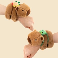 Kedves Capybara Animal Slap Snap Wrap csuklópánt karkötő plüss kitömött állat Kawaii Capybara kézi gyűrű karszalag gyerek vicces