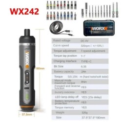 Worx 4V-os elektromos csavarhúzó készlet WX242 hordozható intelligens akkus csavarhúzó mini elektromos fúró otthoni javítási sze