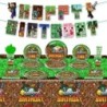 Rajzfilm bányász kézművesség Pixel étkészlet szett téma születésnapi parti dekoráció csésze tányér szalvéta torta terítő party g
