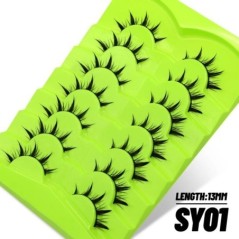 GROINNEYA Manga Lashes 5/7 pár szempilla 3D természetes műszempilla Bolyhos Soft Cross Wispy természetes szempilla hosszabbító s