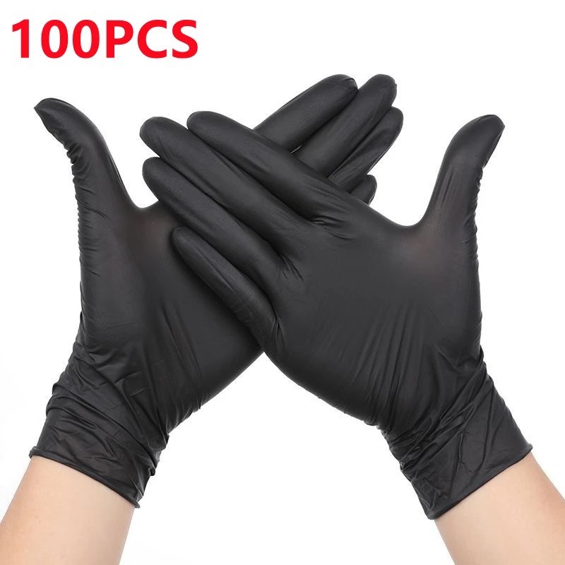 Nitril eldobható kesztyűk, fekete, 20/50/100 db, latex púdermentes kesztyűk, ipari minőségű, főző-, munka-, tisztító-, hajfestő Nitril eldobható kesztyűk, fekete, 20/50/100 db, latex púdermentes kesztyűk, ipari minőségű, főző-, munka-, tisztító-, hajfestő