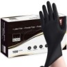 Nitril eldobható kesztyűk, fekete, 20/50/100 db, latex púdermentes kesztyűk, ipari minőségű, főző-, munka-, tisztító-, hajfestő 