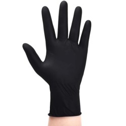 Nitril eldobható kesztyűk, fekete, 20/50/100 db, latex púdermentes kesztyűk, ipari minőségű, főző-, munka-, tisztító-, hajfestő 
