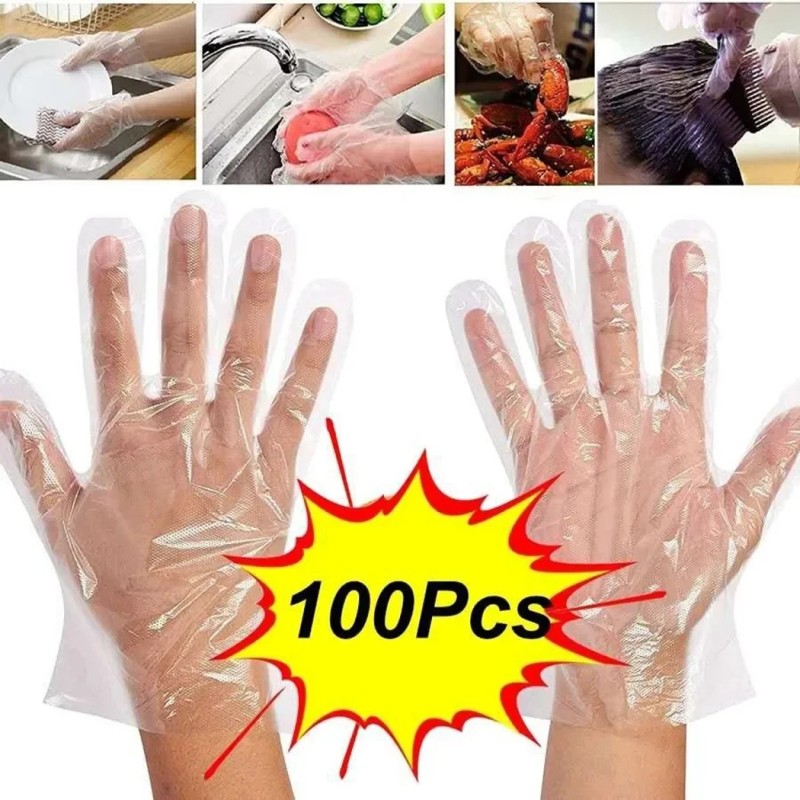 100 db-os eldobható kesztyű, műanyag kesztyű, átlátszó, környezetbarát tisztítókesztyű barkácsoláshoz, főzéshez, konyhai kiegész 100 db-os eldobható kesztyű, műanyag kesztyű, átlátszó, környezetbarát tisztítókesztyű barkácsoláshoz, főzéshez, konyhai kiegész