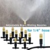 15M-30M Outdoor Misting Cooling System Garden Irrigation Watering 1/4'' Brass Atomizer Nozzles 4/7mm Hose for Patio Greenhouse