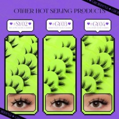 GROINNEYA Manga Lashes 5/7 pár szempilla 3D természetes műszempilla Bolyhos Soft Cross Wispy természetes szempilla hosszabbító s