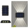 6 LED-es napelemes lámpák, kültéri hangulatú fali lámpa, fel és le fényvezérlés kerti udvarra, utcai erkélyre és teraszra, kempi