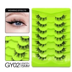 GROINNEYA Manga Lashes 5/7 pár szempilla 3D természetes műszempilla Bolyhos Soft Cross Wispy természetes szempilla hosszabbító s