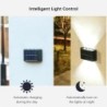 6 LED-es napelemes lámpák, kültéri hangulatú fali lámpa, fel és le fényvezérlés kerti udvarra, utcai erkélyre és teraszra, kempi