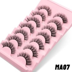 GROINNEYA Manga Lashes 5/7 pár szempilla 3D természetes műszempilla Bolyhos Soft Cross Wispy természetes szempilla hosszabbító s