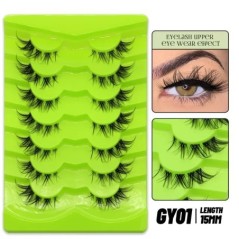 GROINNEYA Manga Lashes 5/7 pár szempilla 3D természetes műszempilla Bolyhos Soft Cross Wispy természetes szempilla hosszabbító s