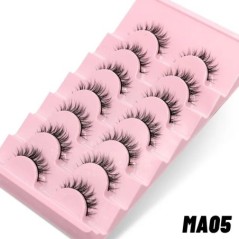 GROINNEYA Manga Lashes 5/7 pár szempilla 3D természetes műszempilla Bolyhos Soft Cross Wispy természetes szempilla hosszabbító s