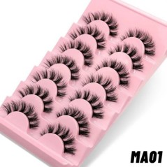 GROINNEYA Manga Lashes 5/7 pár szempilla 3D természetes műszempilla Bolyhos Soft Cross Wispy természetes szempilla hosszabbító s